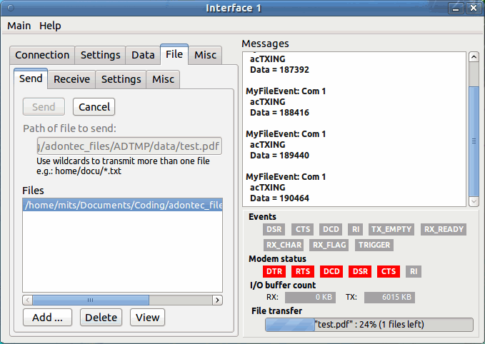 Serielle Kommunikation für Linux, QT Beispiel in C/C++